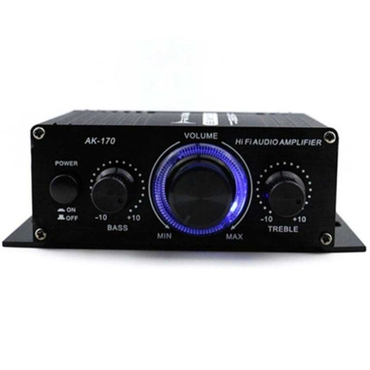 Amplificatore Mini Digitale Stereo AK170 - 20W+20W, Lega Di Alluminio, Per Auto/Casa, Manopola LED Blu