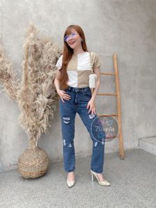 TRIVELA - BOYFRIEND JEANS SOBEK SAMANTA SNOW BLACK