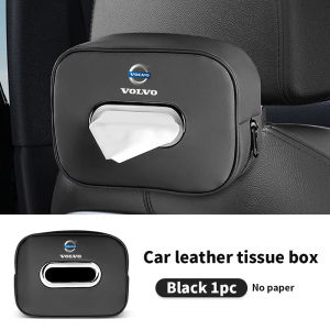 Car Tissue Box Leather Sun Visor Tissue Holder Auto Interior Paper Napkin Organizer Decoration Car Accessories For Volvo 240 XC40 XC60 XC90 S40 S60 S80 S90 V40 V60 V90
