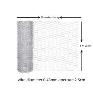 5M/20M Iron Barbed Wire Roll Poultry Netting White Chicken Wire Fence Mesh Poultry Fencing Hexagonal Fencing Mesh