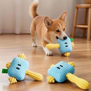 QEFEE Creative Plush Hammer Dog Toy Bite-resistant Wear-resistant Pet Squeaky Toy Durable Portable Pet Shake Sound Toy Relieve Boredom