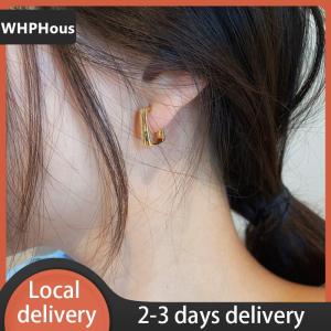 [COD] WHPHous Ship within 24 hours New Fashion Women Stainless Steel Glossy Stud Earrings Temperament Ladies Square Earrings Party Birthday Gift Jewelry