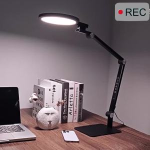 15W LED Desk Lamp With USB Output Ports Side Illumination Technology No Glare Eye Strain Relief Desk Light For Artists Designers Students 1600 Lumen US EU Plug