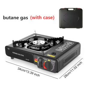 Portable Gas Stove with Carrying Case Windproof Outdoor Camping Stove Picnic Stove Steamboat Stove for Hiking Backpacking Travel Cooking