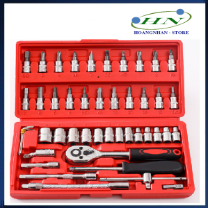 [ LOẠI CAO CẤP ] Bộ dụng cụ mở bu lông ốc vít bộ dụng cụ sửa chữa ô tô xe máy bộ dụng cụ đa năng 46 chi tiết Bộ dụng cụ sửa xe đa năng đầu vặn được làm từ hợp kim thép chông rỉ chống tua khi sử dụng