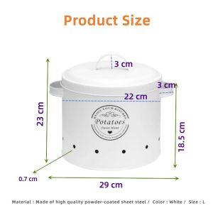 【i.Rumah】Antique Potato Onion Kitchen Storage Jar Container Potato Garlic Bucket Box barang kering kitchen organiser