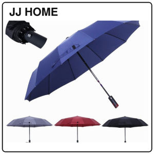 【JJ HOME】12 Ribs Automatic Umbrella Super Windproof Large Umbrella Auto Open Close Excellent Water Repellency