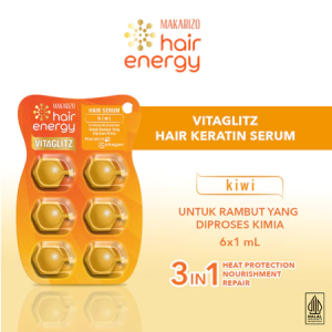 MAKARIZO Hair Energy Vitaglitz Hair Keratin Serum Aloe Melon | Royal Jelly | Kiwi - 6 x 1 ml