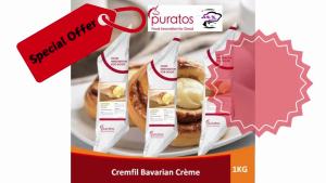 Puratos Fillings 1kg Cremfil Bavarian Strawberry Carat Ganache Dulce Piping Jelly Hazelnut