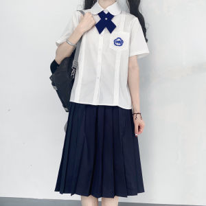 Taiwan Normal University Affiliated High School White Shirt School Uniform Suit jk Short Sleeve College Style Senior Three Students Graduation Season Business Attire Japanese Style