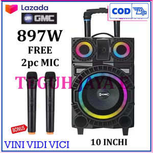 SPEAKER PORTABLE BLUETOOTH GMC 897W Ukuran 10 inch - SUARA MANTAP - HOT SALE