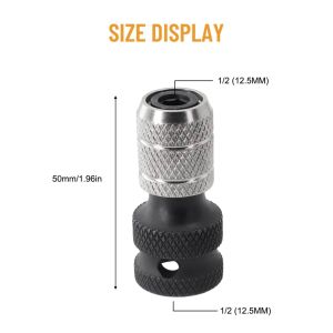 1/2inch Drive to 1/4inch Hex Drill Chuck Change Socket Adapter For Impact Wrench