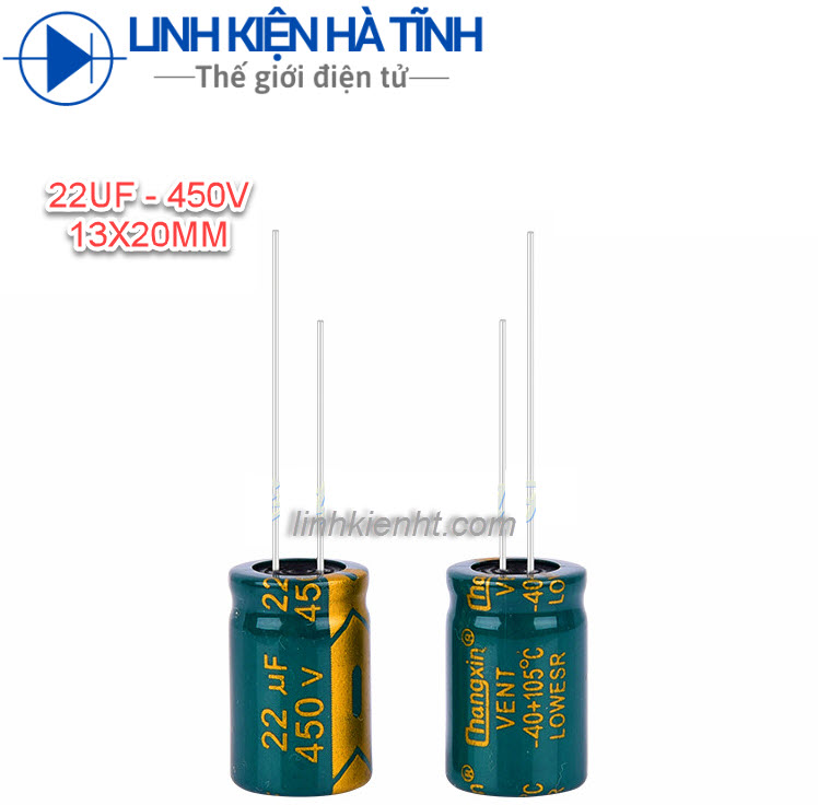  Tụ hóa 22UF 450V 13x20mm loại tốt