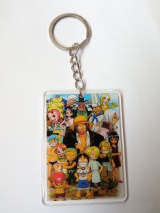 Gantungan Kunci Akrilik Lapis Resin / Keychain Acrylic Resin Epoxy / Gantungan Kunci One Piece / Anime / Unik