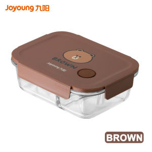 【Line Friends】Joyoung Fresh-keeping Lunch Box Microwave Heating Glass Crisper Special Bowl with Lid Office Worker Compartmentalized Lunch Box