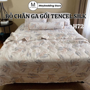 Bộ Ga Giường Tencel Silk Hoa Văn 4 Món Cỡ Queen Chống Bám Bẩn