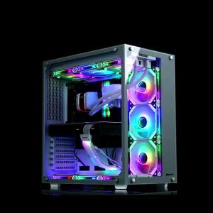 3 Pack No Wire Connection PC Case Fan with Controller 12cm Cooling Slient Fan 4-Pin PWM Control 5V 3Pin ARGB For Water Cooling