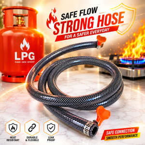 High-Performance Heavy-Duty Gas Stove Hose – Authentic Japan Make with Stainless Clamp