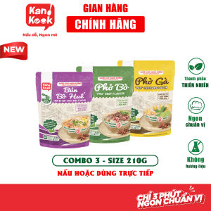 Combo 3 gói nước xốt nấu Phở bò 210g Phở gà 210g Bún Bò Huế 210g hiệu Kankook chuẩn vị Gia Vị Việt Ấn Vianco