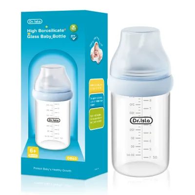 Dr.isla GB60 Baby Glass Feeding Bottle Wide Neck Anti-Colic90ml/160ml/240ml
