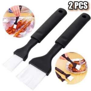 2PCS Long Handle Barbecue Brush Oil Brush Food Grade Baking Cake Brush High Temperature Resistant Kitchen Baking Tools