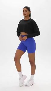 New slimming short yoga wear top loose casual sports T-shirt for women quick-drying long-sleeved fitness wear  TM0191-A