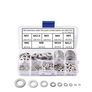 Vòng đệm bằng thép không gỉ 580 chiếc -Phụ kiện phần cứng -Dụng cụ sửa chữa gia đình - Bộ dây buộc - Vòng đệm vít -Tròn