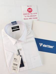 [Việt Tiến Sale] Sơ Mi Trắng Ngắn Tay Cao Cấp - Regular Fit - Vạt Vuông - Size 41