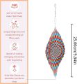 3D Wind Spinner Mandala 10 Inch Evil Eye Stainless Steel Wind Sculpture Blue Hanging Ornament Cut Metal Art for Indoor Outdoor Garden Decoration Amulet for Home and Yard. 