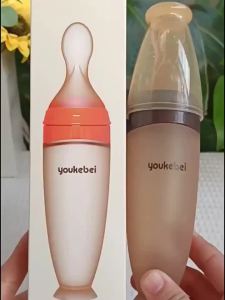 Wintin Silicone Solid Food Spoon Squeeze Baby Spoon Rice Paste Bottle Rice Flour Water Feeding Artifact Baby Solid Food Tools Factory Customization