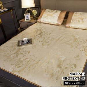 TERBARU Matras Alas Kasur Queen Set Sarung Bantal Bahan Lembut Adem & Sejuk Ukuran 160x200 cm Pelindung kasur Motif Bunga Elegan Dengan Karet Kekinian -  Sprei Set Besar Kasur No 2 Aesthetic Tikar tidur Kualitas Premium Mewah Termurah Terlaris Import