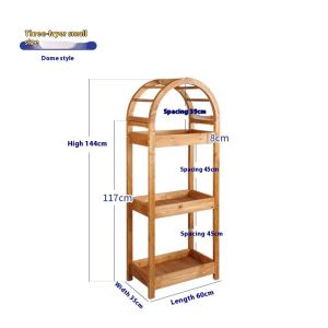 Balcony Flower Stand A-grade Spruce Wood Plant Rack Living Room Floor-standing Multi-layer Indoor and Outdoor Mobile with Wheels
