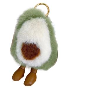 LGJGHJG Dễ thương Trẻ em Phụ Kiện Xe Hơi Bơ Vòng kim loại Bóng nhồi bông Móc chìa khóa Phụ nữ Túi  Dây Chuyền Hàn Quốc Phong Cách Key Chain Treo Con Búp Bê Mô Hình