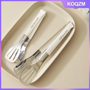 KOQZM Stainless Steel Food Tongs Kitchen Utensils Buffet Cooking Tool Anti Heat Bread Clip Pastry Clamp For Desserts Salads Barbecue