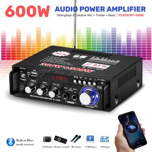 Power Amplifier Bluetooth Fleco BT-298A 600W | Ampli Bluetooth Karaoke Home Theater Full Bass / Audio Penguat Suara 600Watt Extra Bass MP3 FM RADIO