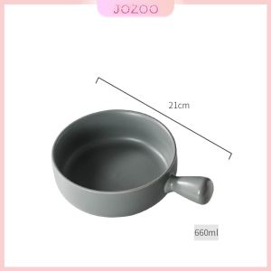 Jozoo Ceramic Bowl with Handle Nordic Style Home Kitchen Soup Salad Bowl Noodle Bowl