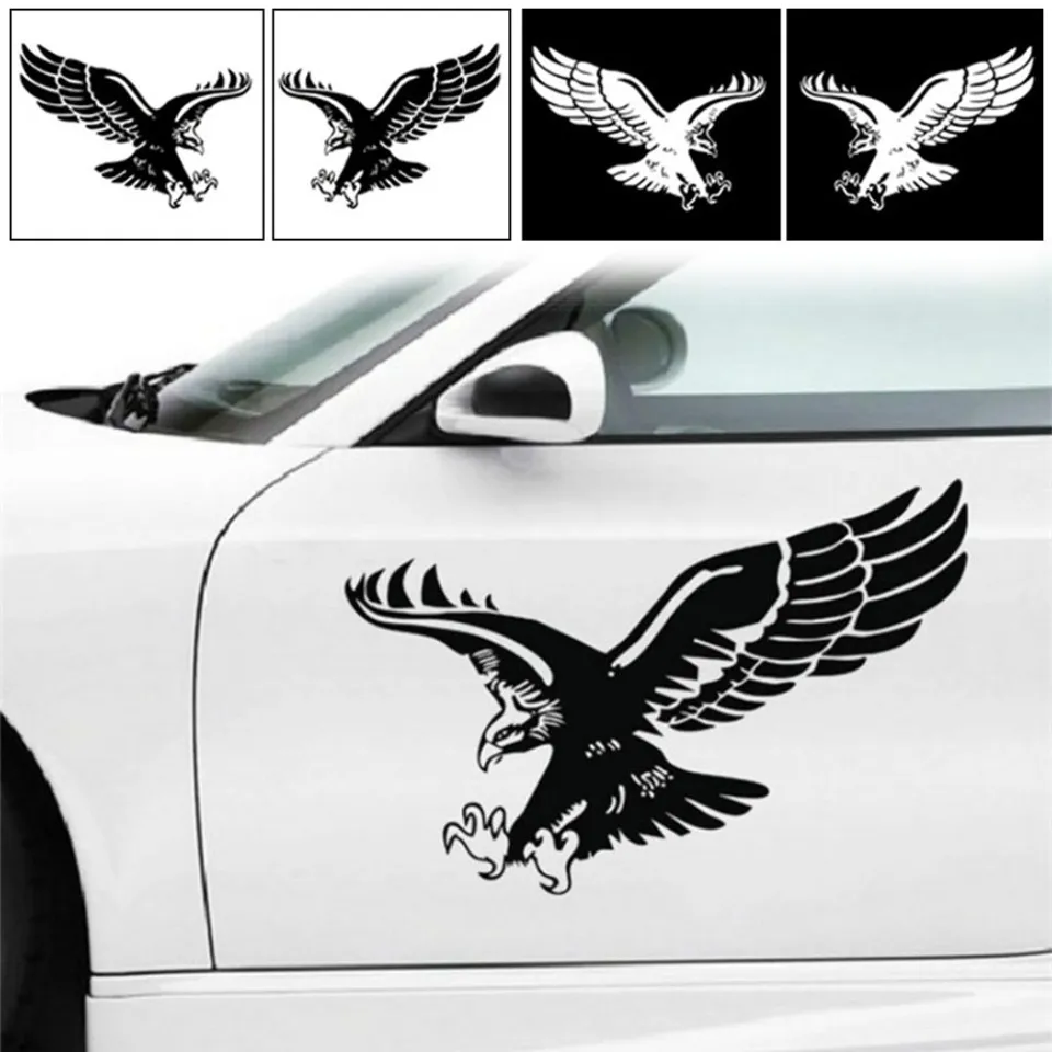 BLACK EAGLE FLYING CAR DECAL STICKER 