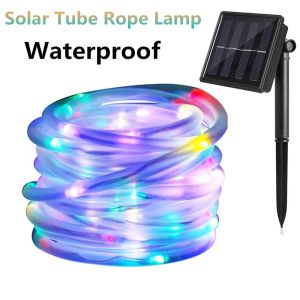 NEW 7M 22M 32M Outdoor Solar Rope String Lights 8 Modes LED Fairy Light Waterproof Tube Lamp Solar Powered Twinkle Starry String Light LED Solar String Light Kelip2 Lampu Taman