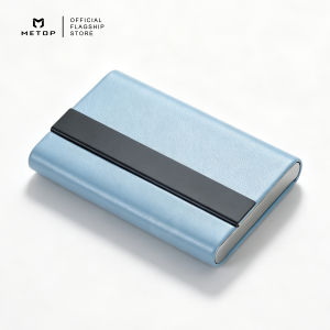 Personalized Name Stainless Steel Business Card Box Customized Engraving PU Leather Card Holder Gift