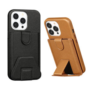 Clearance Sale Leather for Magsafe Phone Case for Apple iPhone 13 Pro Max 13 Mini Bracket Magnetic Back Cover with Card Holder