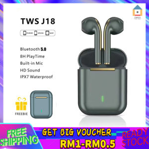 【Malaysia Spot Sale】J18 Wireless Earbuds TWS Bluetooth Headphone HIFI Sound In-ear Earphones with Mic and Touch Control Headset for Huawei Xiaomi oppo vivo realme