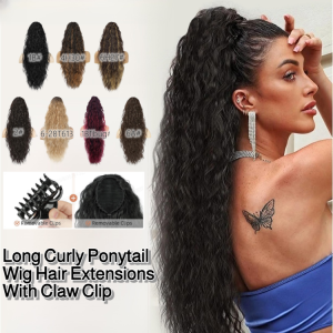 Long Curly Wig Womens Ponytail Hair Extensions with MINI Claw Clip Horsetail Fashion Wig Hairpiece