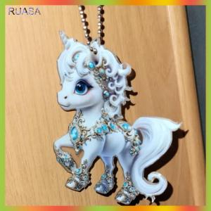 RUASA Vintage Animal Horse Christmas Hanging Ornaments Acrylic Horse Decorations For Xmas Tree Home Decor Women Men