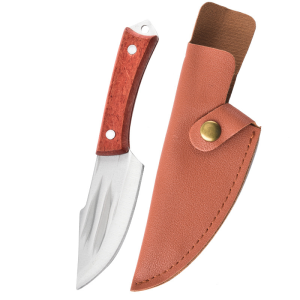 Bone Removal Knife Dragon Head Forged Blade Slicing Knife Bone Meat Knife with Leather Cover