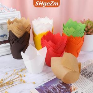 [COD] SHgeZm 50 cái cupcake wrapper lót Muffin Tulip trường hợp bánh Giấy nướng Cốc trang trí