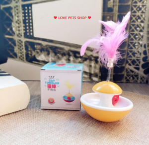 Đồ chơi lật đật gắn lò so lông vũ cho Mèo đồ chơi cho Mèo - Love Pets Shop