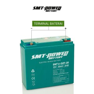 Baterai SMT 6DZF20 12V 20AH 2HR Baut Electric Vehicle Battery. Original Garansi Resmi Packing Aman