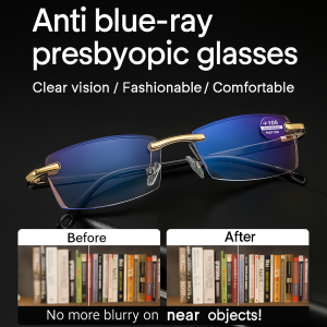 AntiBlue Light HD Vision Reading Glasses for All Year Adults Seniors Men Clear Vision Diamond Cut Edge Blue Film