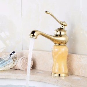 Vòi lavabo nóng lạnh củ đồng cao cấp cao 20cm 30cm mạ vàng sáng bóng bền đẹp chống ố chống phai màu - Bảo hành 2 năm