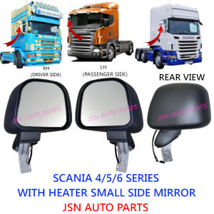 SCANIA 124 4 SERIES 5 SERIES 6 SERIES WITH HEATER SMALL SIDE MIRROR SET COVER WITH MIRROR GLASS CERMIN SISI 后视镜 - Lazada